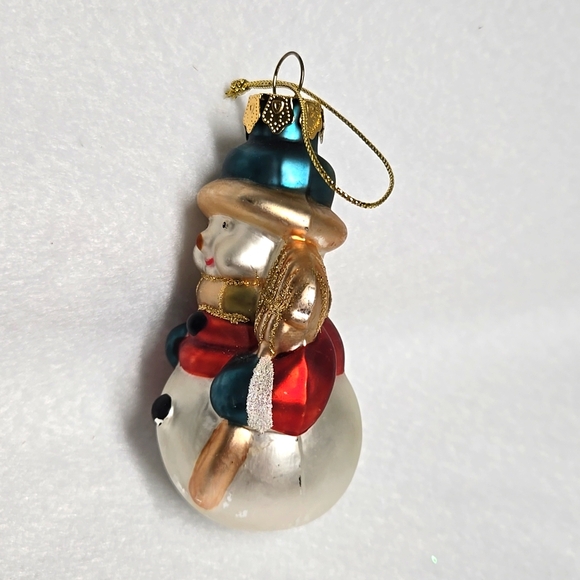 3 Vintage Christmas Ornaments Set Snowman 3½" Glass Christmas Tree Decor Holiday - Picture 9 of 16